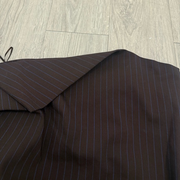 Zara Elegant Brown Pinstripe Women's Dress - Picture 6 of 8